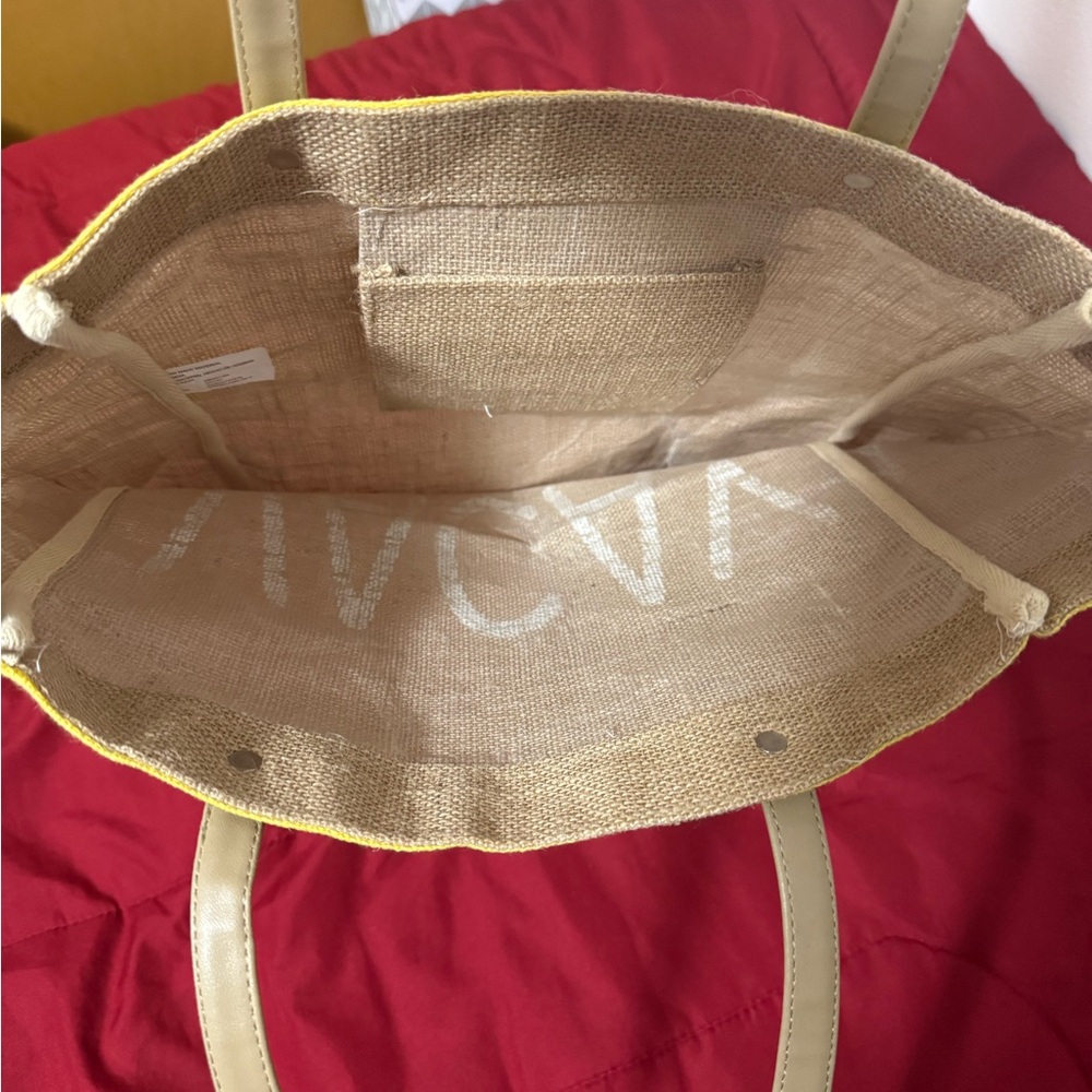 Stylish Tan and Yellow Tote Bag - Picture 4 of 4